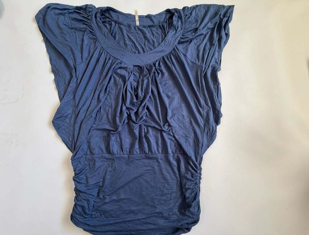 Milky Way Top Womens M Blue Blouson Flowy Casual Y2K 2000s Wear